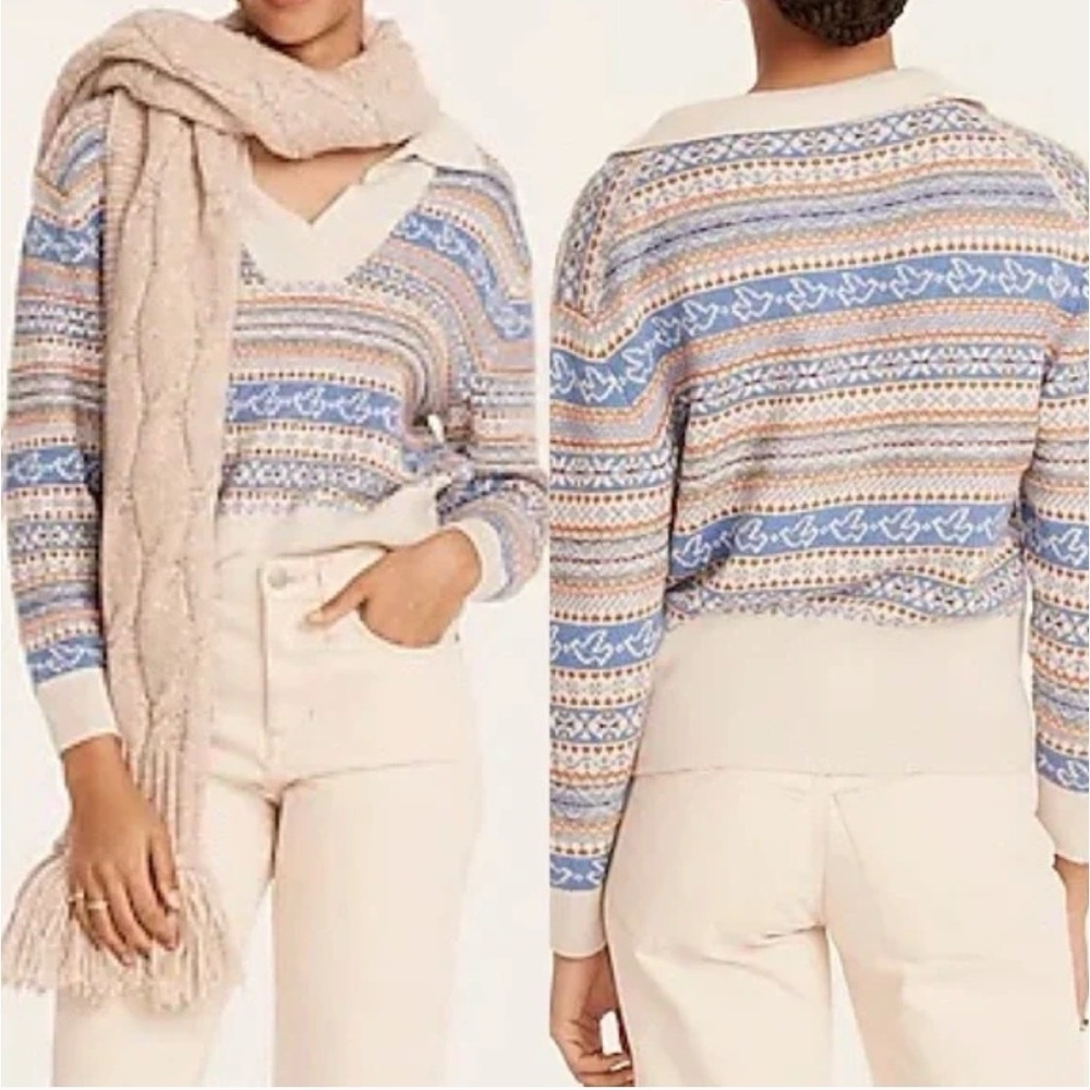 J. Crew Collared Fair Isle sweater XL